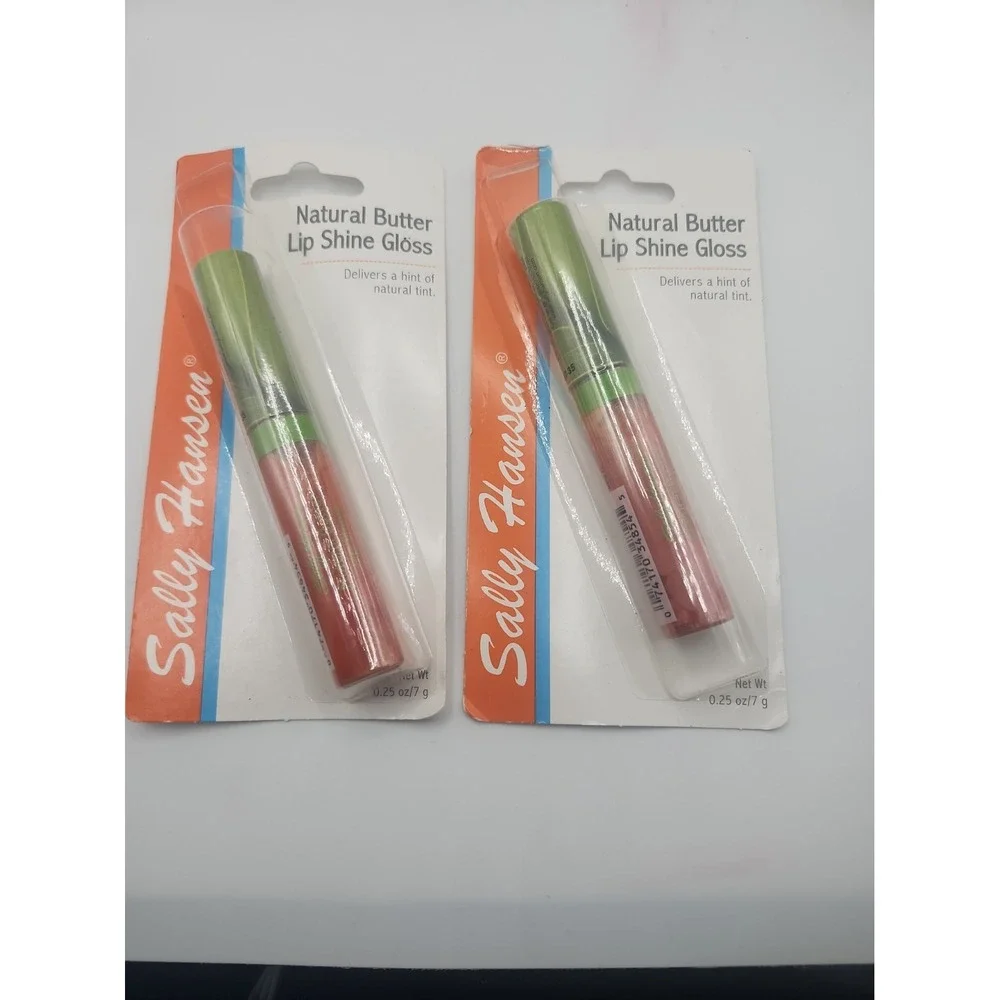 2 MEW & SEALED SALLY HANSEN NATURAL BUTTER LIP SHINE GLOSS -Rosebud